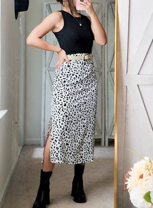 Leopard Print Long Skirt